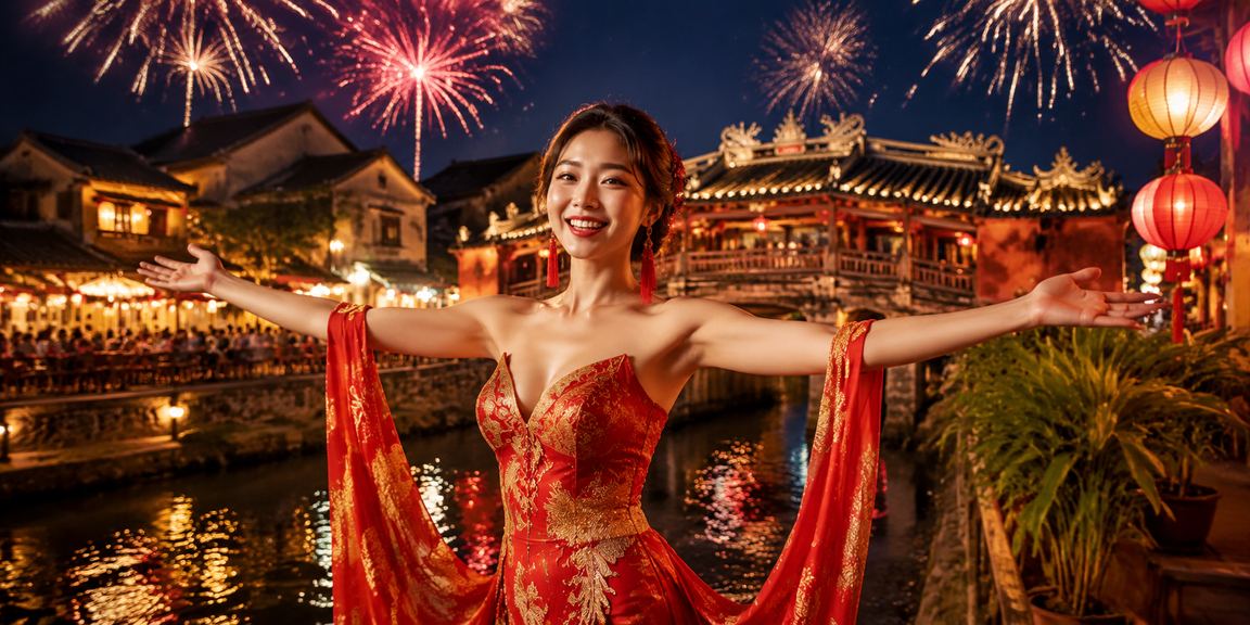 Khung cảnh chợ đêm Hội An lung linh đèn lồng – biểu tượng cho không khí giải trí sôi động của người Việt