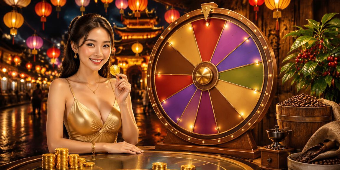 Tách cà phê Huế bên cạnh vé may mắn, hình ảnh quà tặng và rút thăm trúng thưởng tại Huế