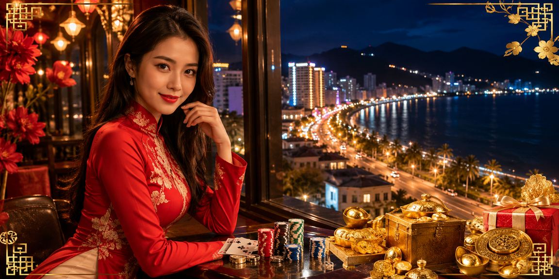 Khung cảnh giải trí buổi tối tại Nha Trang với người chơi theo dõi kèo thể thao trên màn hình