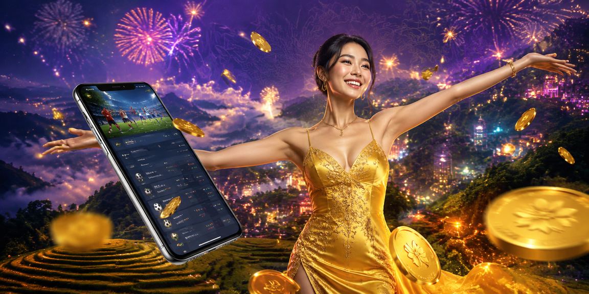 Ánh đèn neon rực rỡ tại Sa Pa gợi lên không gian cá cược thể thao sôi động về đêm